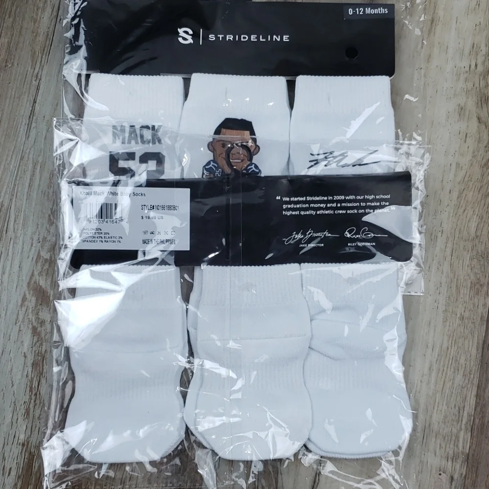 Khalil Mack # 52 Chicago Bears 2 Pack Socks 0-12 M